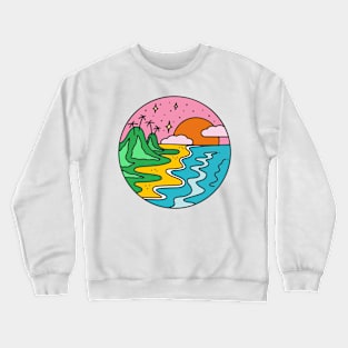 Tropical Island Sunset Crewneck Sweatshirt